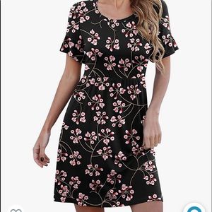 Black Floral Dress Size M
